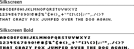 Silkscreen Font Sample